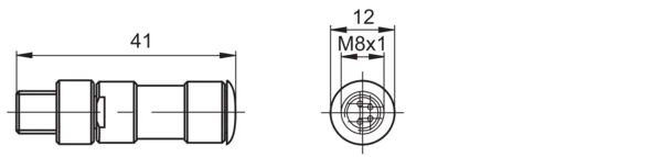 Kabelstecker M8, 4-polig, ohne Kabel mit integriertem Abschlusswiderstand 120 Ω (Z 178.AW1)