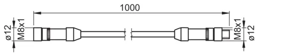 Kupplungskabel mit M8 - M8, 1 m Kabel (Z 178.V01)