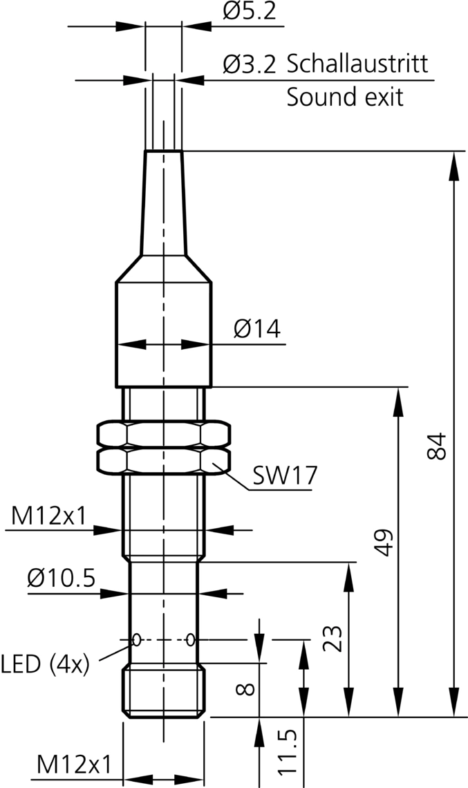 US 12 M 150 FB IU-B4 212880 - di-soric产品图片
