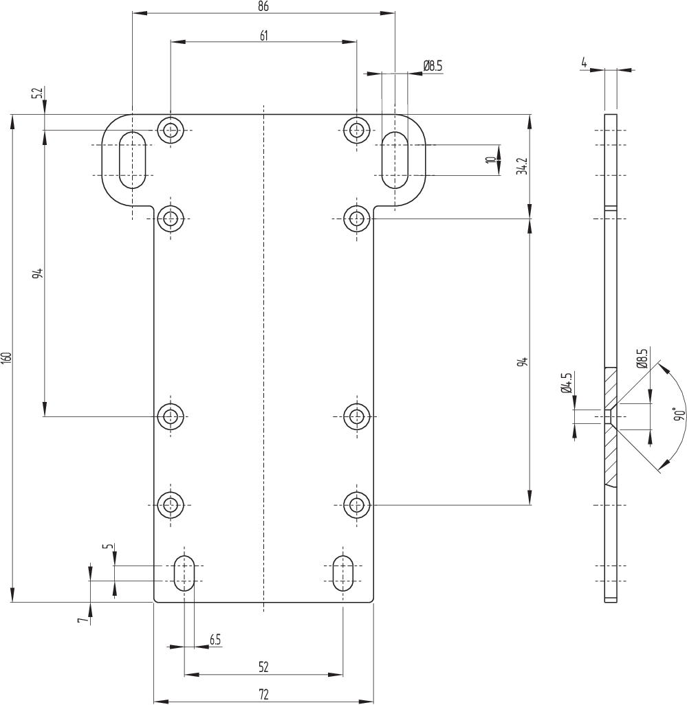 ADAPTERPLATTENSET Z/TQ900 -441/75 101193805 - Schmersal产品图片