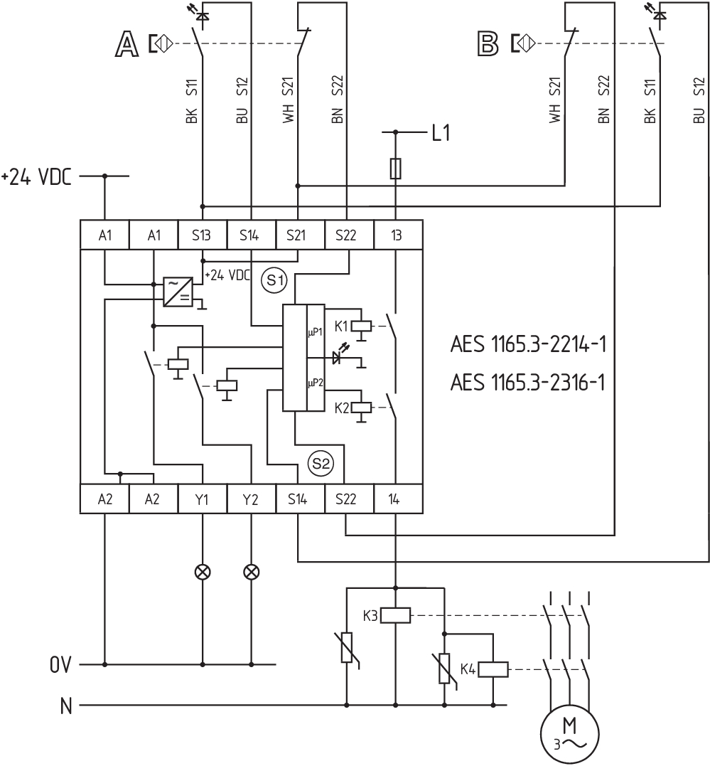 AES 1165.3-2214-1 24 VAC 101131305 - Schmersal产品图片