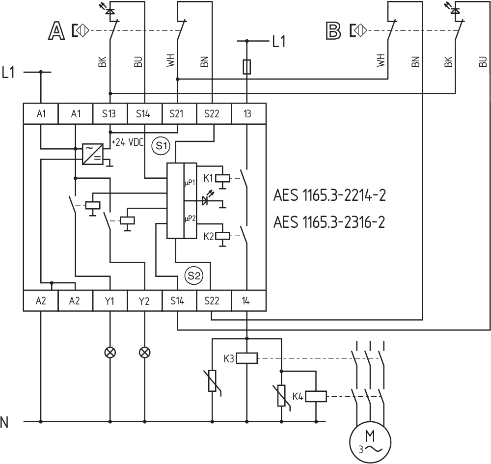 AES 1165.3-2214-2 24 VAC 101131635 - Schmersal产品图片