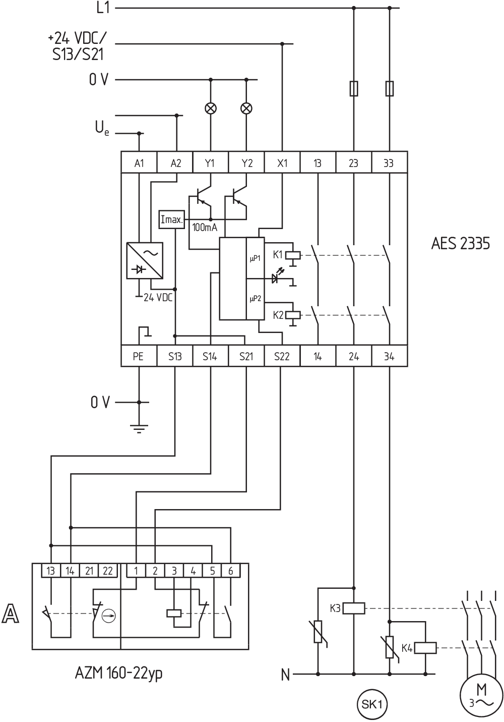 AES 2336 UE: 24...230V AC/DC 101181678 - Schmersal产品图片