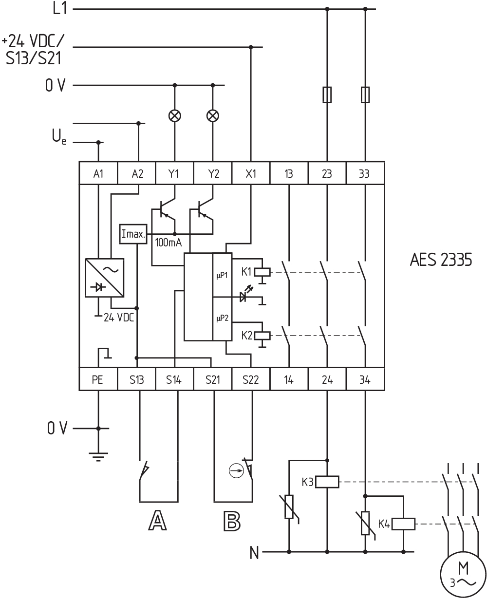 AES 2336 UE: 24...230V AC/DC 101181678 - Schmersal产品图片