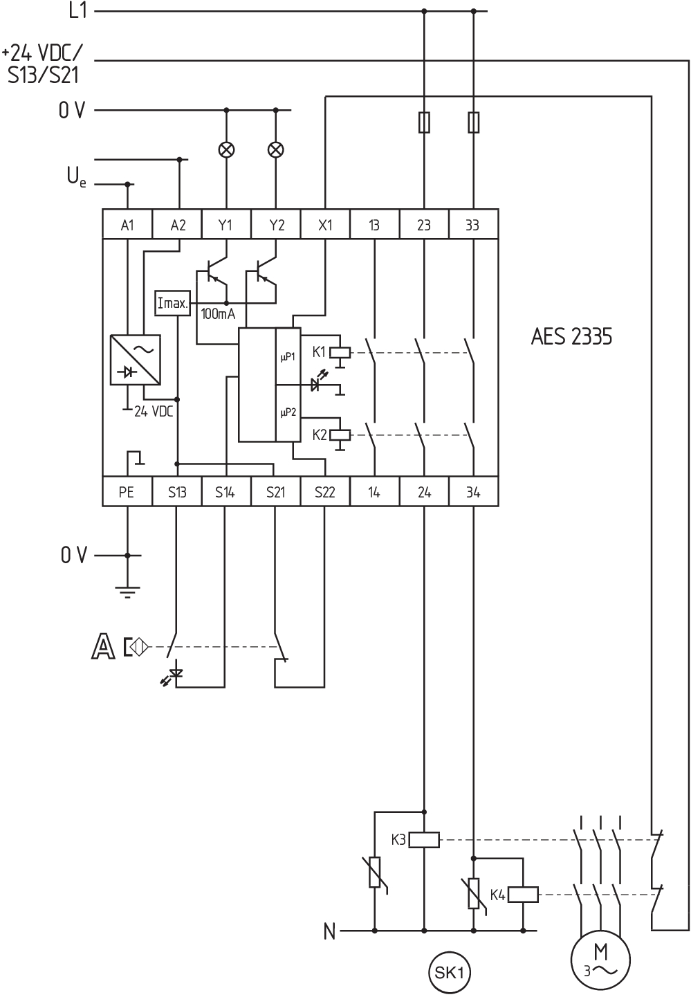 AES 2336 UE: 24...230V AC/DC 101181678 - Schmersal产品图片