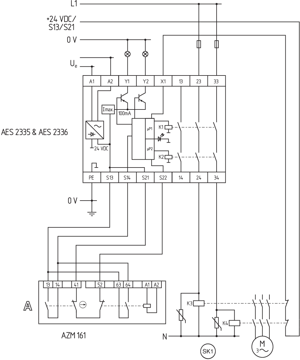 AES 2336 UE: 24...230V AC/DC 101181678 - Schmersal产品图片