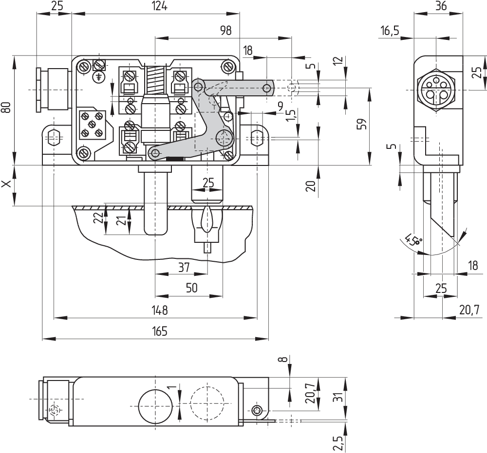 AV 15LX30U 45 GR. N 101084139 - Schmersal产品图片