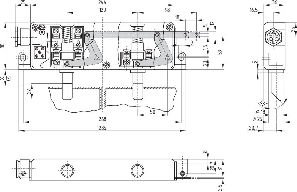 AV 28LX20U 45 GR. N 101087277 - Schmersal产品图片