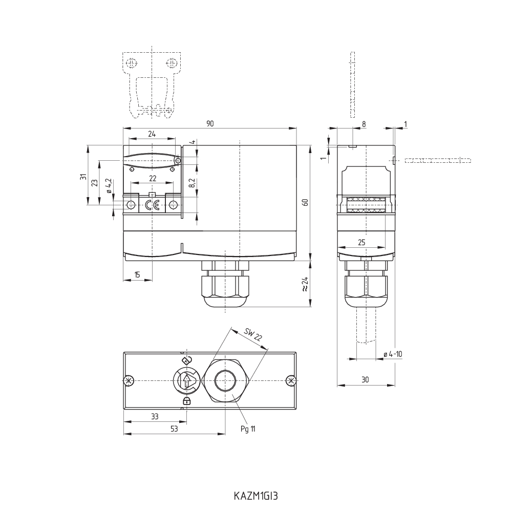 AZM 170SK-11/02ZRIA-B6L 24VAC/DC 103009059 - Schmersal产品图片