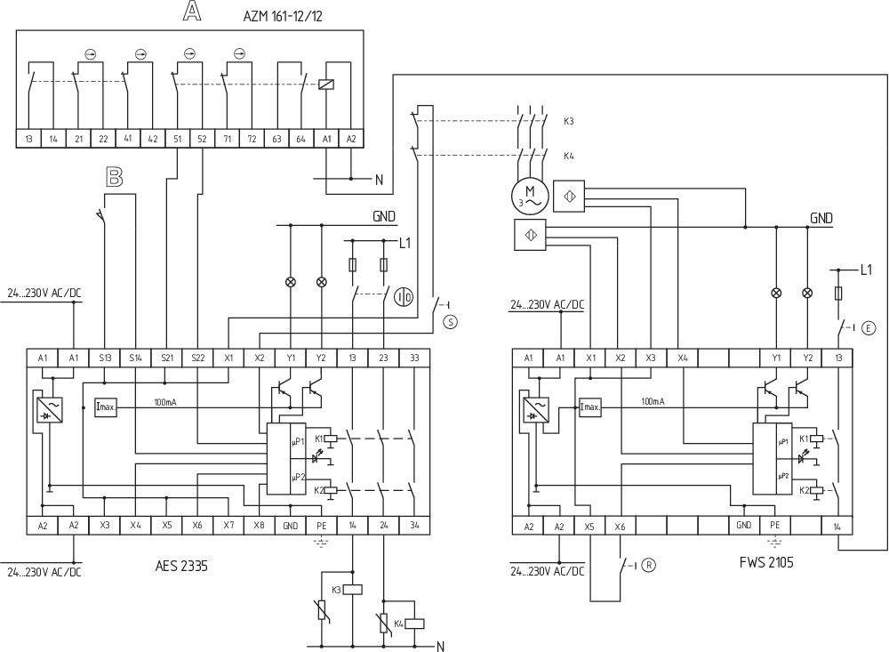 FWS 2105 A UE: 24...230V AC/DC 101181691 - Schmersal产品图片