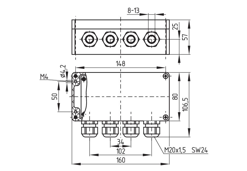 SD-2V-F-SK SD-VERTEILER 2-FACH 101189194 - Schmersal产品图片